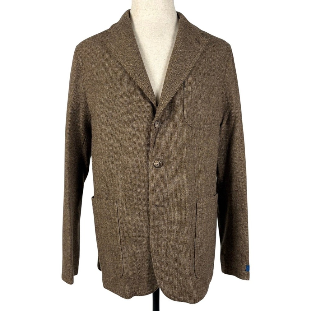 Polo Ralph Lauren Herringbone Sport Coat Mens 40L Brown Modern Fit Blazer NWT